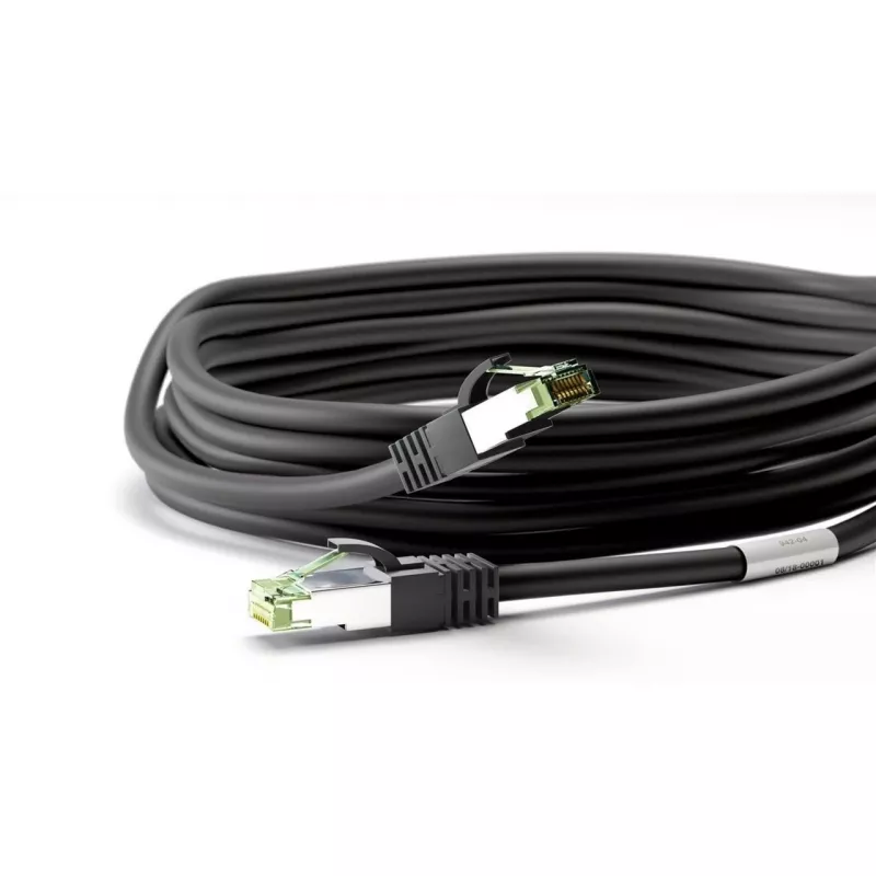 Cabo patch Goobay CAT 8.1, S/FTP (PiMF), preto, 2 m - LSZH sem halogéneos, cobre AWG 24 (66722)