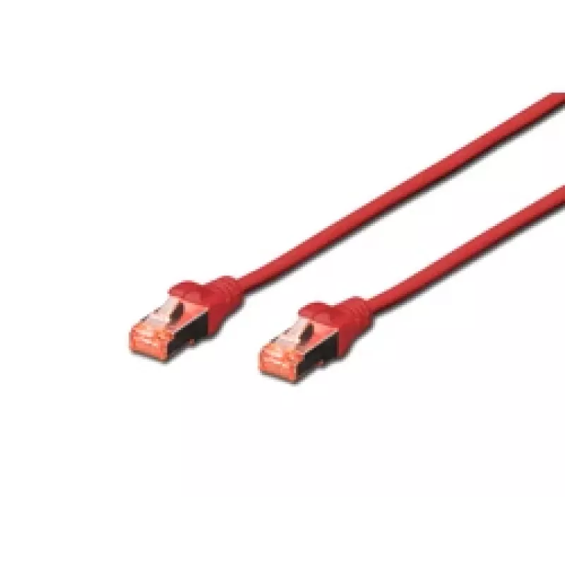 DIGITUS cabo patch CAT6 S/FTP, 0,5 m, vermelho, pack de 10