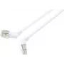Renkforce RF-6071564 Cabo de rede RJ45, cabo patch CAT 6a F/UTP 0,50 m branco contactos rotativos 360°, saída de cabo angular 1 unid. (RF-6071564)