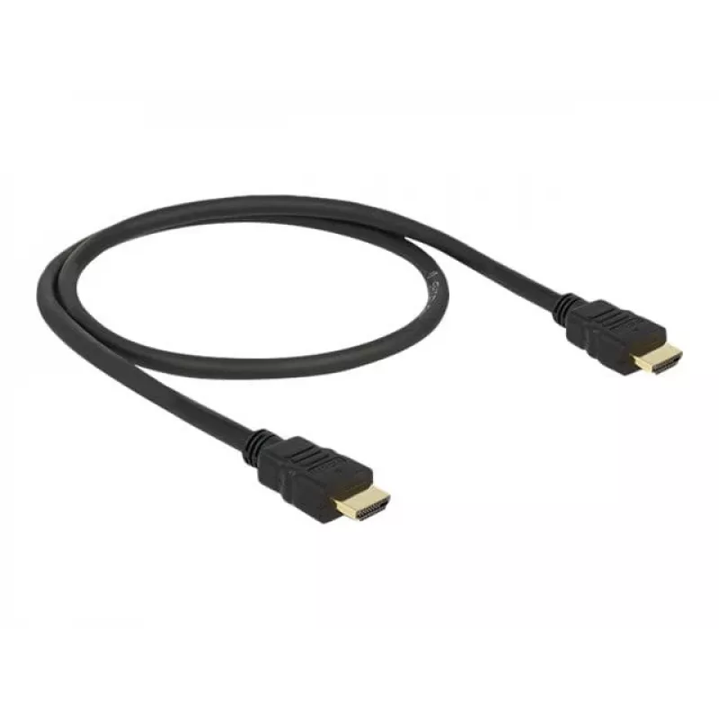 Cabo HDMI High Speed com Ethernet Delock 84751, HDMI-A macho para HDMI-A macho (19 pinos), 4K, 28 AWG, 0,5 m, preto
