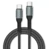 Qoltec 52358 cabo USB-C para USB-C, USB 2.0, 480 Mbps, 100 W PD, QC 3.0, entrançado de nylon, 1,5 m, preto