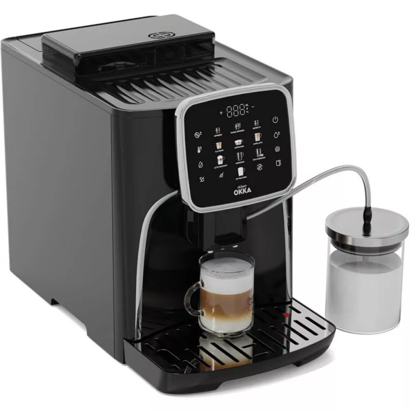 Máquina de café expresso automática Arzum Okka Espresso Pro M preta/cromada com recipiente de leite