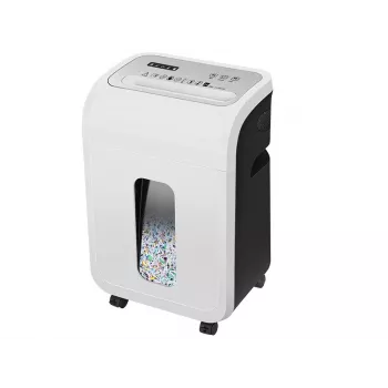 Destruidora de documentos de escritório TRACER TRANIS47633 branca — corte cruzado de 4x12 mm, capacidade de 14 folhas, depósito de 20 L