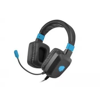 Headset gaming com fios Fury NFU-1584 com microfone de arco, circumaural, 98 dB, 15–25000 Hz, cabo de 2 m, USB e 3,5 mm, azul