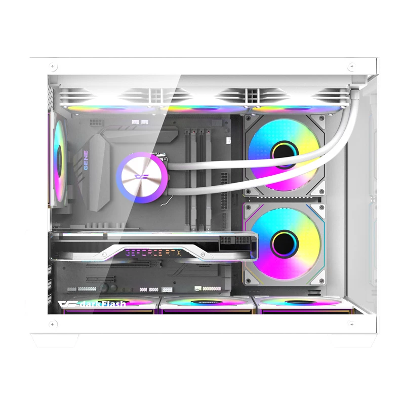 Caixa de computador DarkFlash B275 PRO (branca) com 6 ventoinhas