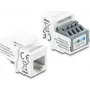 Módulo Keystone DELOCK RJ11 para barra de terminais de 4 polos, branco