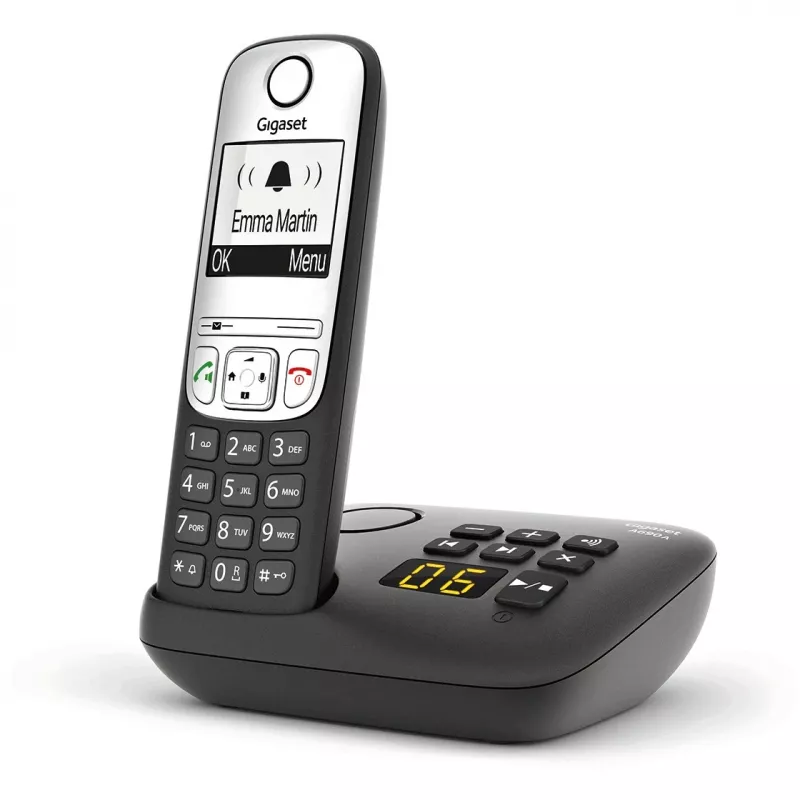 Gigaset A690A - Telefone analógico/DECT - auscultador sem fios - mãos-livres - 100 entradas - preto (S30852-H2830-B101)