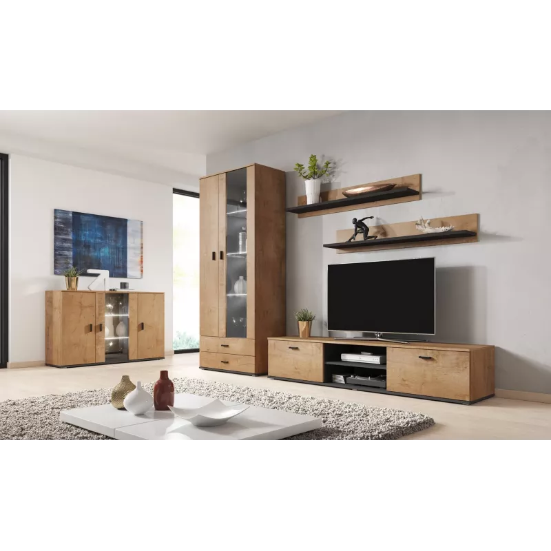 Aparador cama sideboard 120 cm SOHO S7 carvalho lefkas/preto