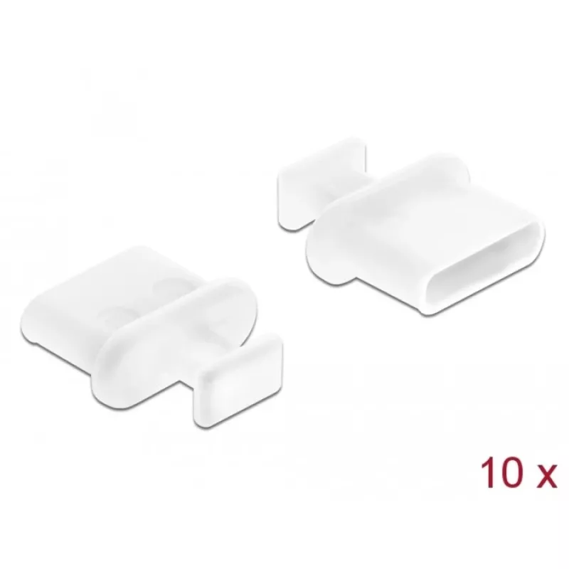 Tampa antipoeira USB Type-C DeLOCK 64094 branco 10 unid.