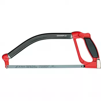 Serra multifunções vermelha, comprimento da lâmina 300 mm, serra de arco vermelho/preto