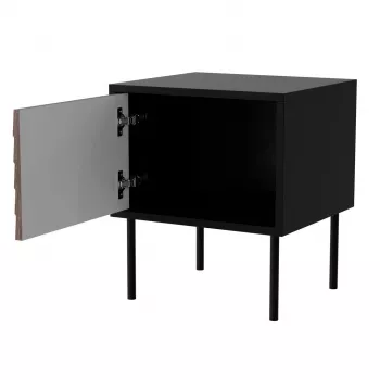 Mesa de cabeceira, 2 unid. CORTINA 45x40x51 preto/nogueira