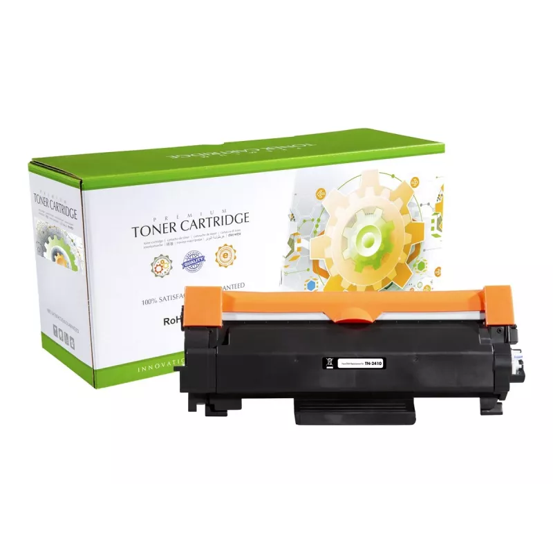 Cartucho de toner STATIC compatível com Brother TN-2410BK preto recondicionado 1.200 páginas