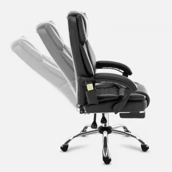 Cadeira de escritório giratória ergonómica mark adler MA-BOSS 6.0, assento em pele ecológica, altura ajustável 47–55 cm, apoio lombar, mecanismo tilt dual