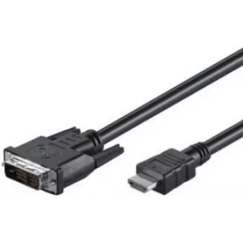 Cabo Wentronic Goobay HDMI™ / DVI-D, preto, 5 m - ficha HDMI™ de 19 pinos > ficha DVI-D (18+1) (50582)