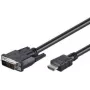 Cabo Wentronic Goobay HDMI™ / DVI-D, preto, 5 m - ficha HDMI™ de 19 pinos > ficha DVI-D (18+1) (50582)