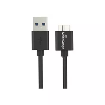 Cabo de carregamento e sincronização USB-A para Micro-B USB 3.0 MediaRange MRCS239 — 50 cm, 5 Gbit/s, 5 W, preto