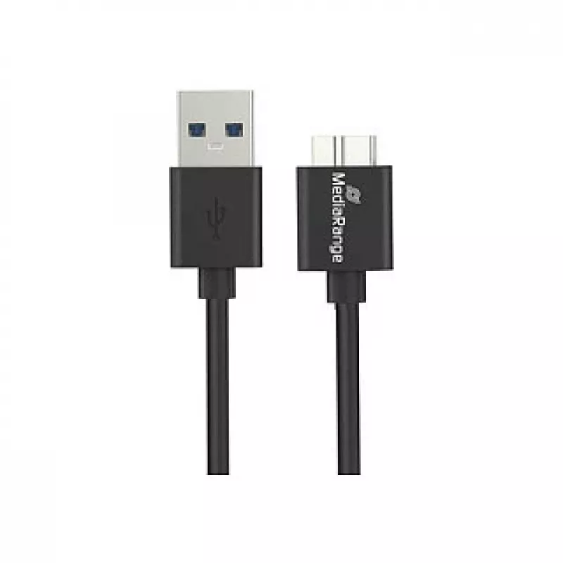Cabo de carregamento e sincronização USB-A para Micro-B USB 3.0 MediaRange MRCS239 — 50 cm, 5 Gbit/s, 5 W, preto