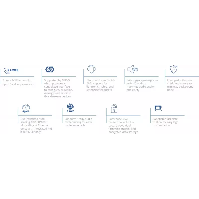 Telefone IP Grandstream Networks GRP2603P Preto