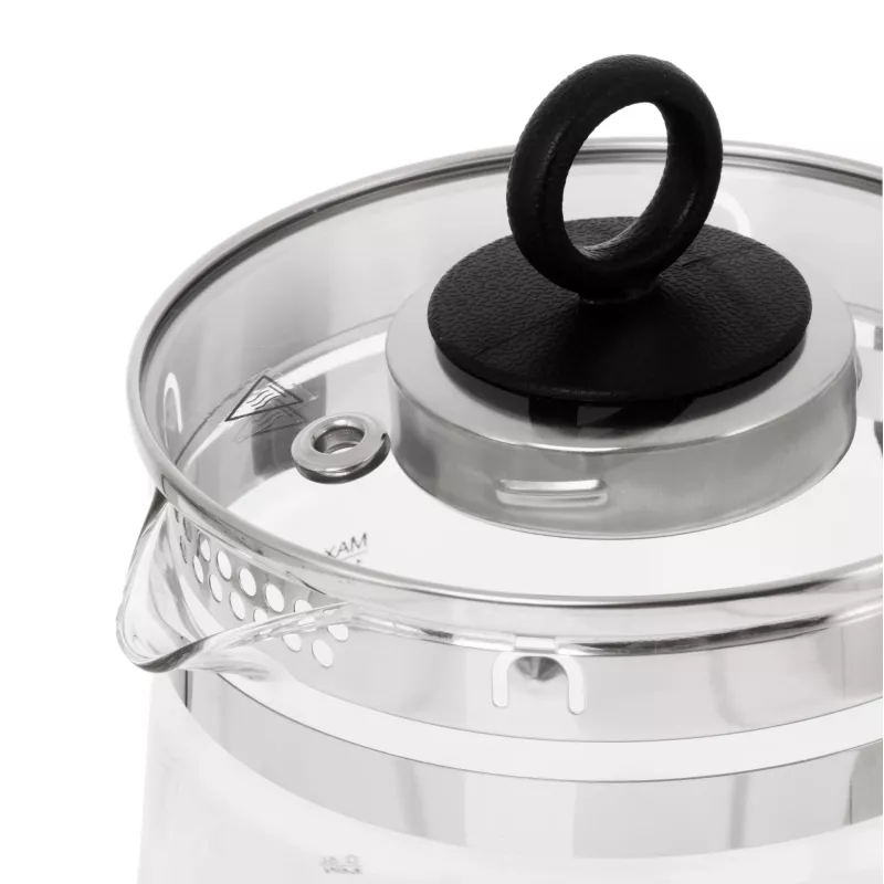 Chaleira elétrica Adler | AD 1299 | elétrica | 2200 W | 1,5 L | vidro | base rotativa 360° | preta