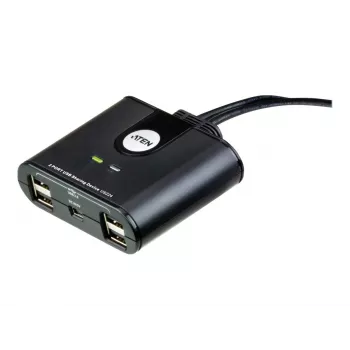 Dispositivo de partilha de periféricos USB 2.0 de 2 portas ATEN US224AT — USB Type-A, cabo de 1,8 m, preto