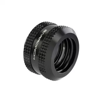 Conector Barrow para tubo rígido 16 mm G1/4 polegadas – conexão de compressão reta preta para tubos rígidos de 16 mm