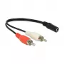 Cabo de áudio DeLOCK 85806 0,2 m 2xRCA 3,5 mm preto vermelho branco