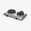 Placa de cozinha de mesa Severin DK 1014 com placa fechada 2 zonas controlo por botão rotativo