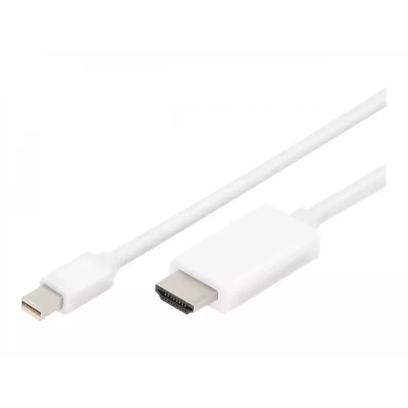 Digitus ASSMANN - Cabo adaptador - Mini DisplayPort macho para HDMI macho - 2 m - isolamento triplo - branco - moldado, suporte 4K (AK-340304-0