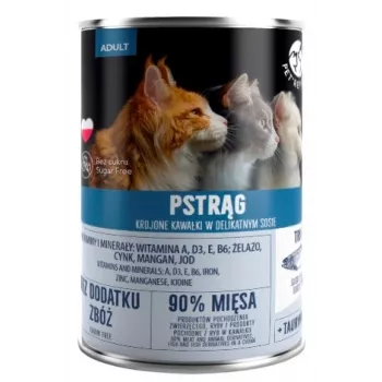 Ração húmida para gatos PetRepublic pedaços de truta em molho 400 g — truta, pedaços húmidos em molho