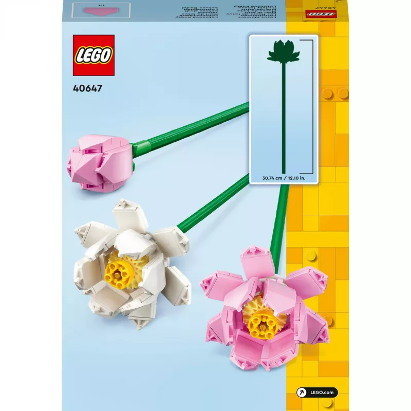 Conjunto de construção LEGO 40647 Lotus Flowers — modelo modular da Botanical Collection, 220 peças, altura 300 mm, idade 8+