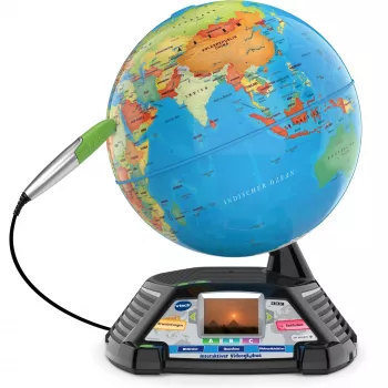 Globo de vídeo interativo VTech 80-605404 — globo falante educativo com conteúdos áudio e interativos
