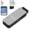 Hama 123900 leitor de cartões USB 3.0 SD/microSD, alumínio, preto/prateado