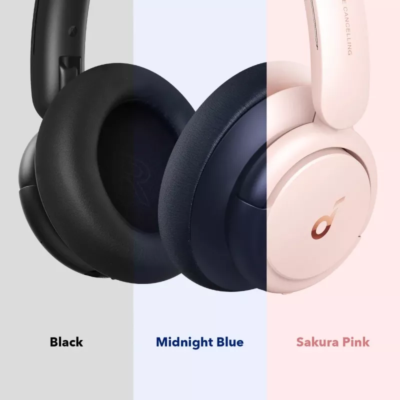 Auscultadores Soundcore by Anker Life Q30 Hybrid com cancelamento ativo de ruído, vários modos, som Hi-Res, 40 horas de reprodução, chamadas nítidas, carregamento rápido