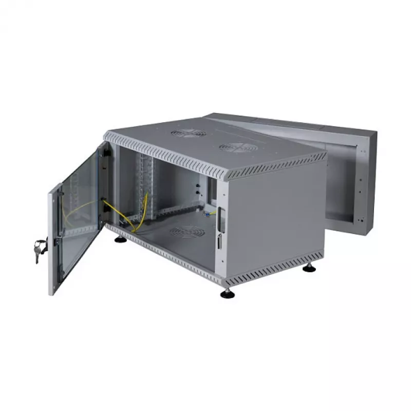 EFB-Elektronik 48,30cm (19) caixa de parede 6HE, basculante, 2 peças, RAL7035, profundidade 500 mm