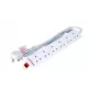 Régua de tomadas Microconnect MC-UKSURGESTRIP6-2M 6 tomadas AC 2m para interior branco