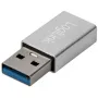 Adaptador LogiLink AU0056 USB 3.2 Gen 1 USB Type-C conector fêmea Prateado