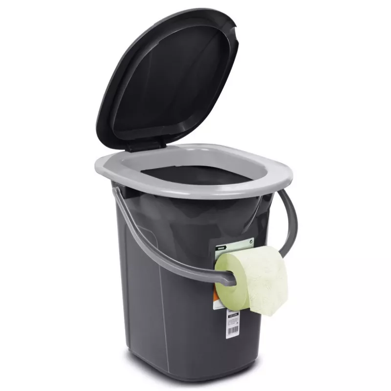 Balde sanitário portátil GreenBlue GB320AG — modelo turístico leve, recipiente de resíduos portátil compacto