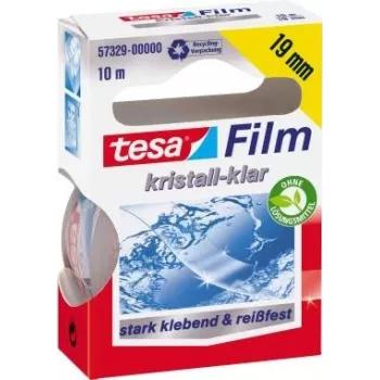 Fita tesa, cristalina, 19 mm x 10 m fita adesiva universal, de película de PP, resistente ao rasgo (57329-00000-02)