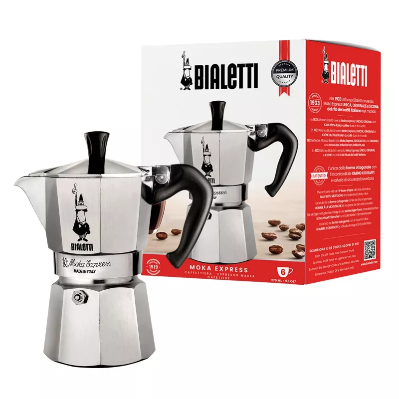 Bialetti Moka Express cafeteira Moka 0,3 L alumínio, preto