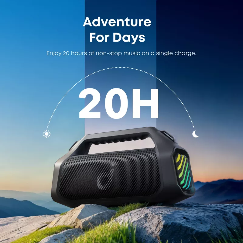 Sistema de altifalantes portátil 2.1 Soundcore Boom 2 Pro preto