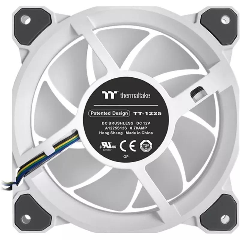 Ventoinha de radiador Thermaltake Riing Quad 12 RGB TT Premium Edition CL-F100-PL12SW-A, 120 mm, 3 unid. com controlador, branca