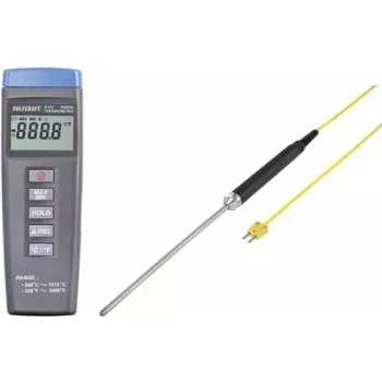 VOLTCRAFT K101 + TP 208 Termómetro -200 a +1370 °C sonda tipo K