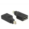 Adaptador Delock Mini DisplayPort 1.2 macho > conector fêmea DisplayPort 4K 90° angular - adaptador DisplayPort - Mini DisplayPort (M) angular para DisplayPort (F) angular - preto (65626)