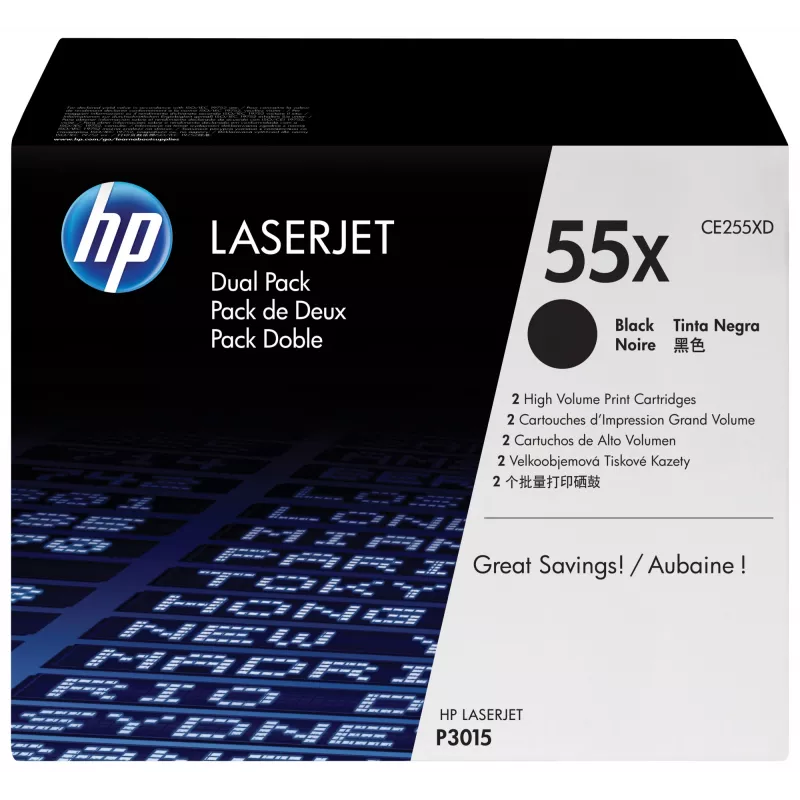 Toner HP 55X pack de 2 alta autonomia preto original LaserJet