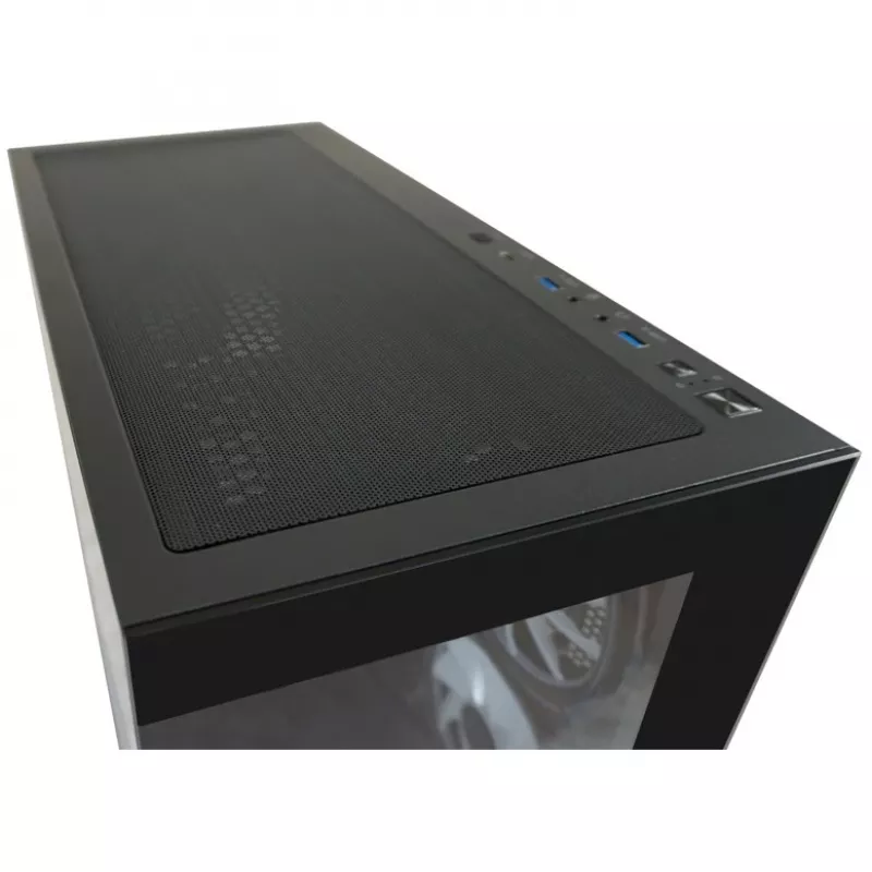 Caixa LC-Power MidiTower 715B preta USB3.2/Áudio sem fonte de alimentação SEAMLESS_X (LC-715B-ON)