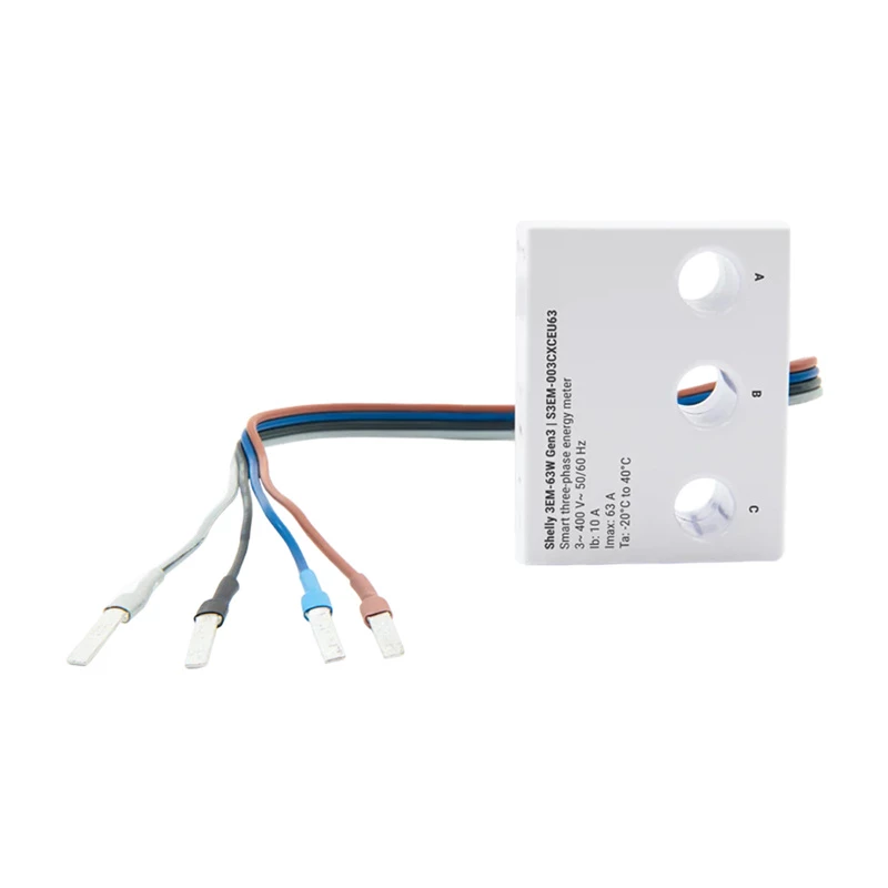 Medidor de energia WiFi Shelly 3EM-63W Gen3 — medidor de energia de rede de 3 canais