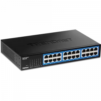 TRENDnet TEG S25D - Switch - 24 x 10/100/1000 - secretária, montagem em rack - compatível com TAA (TEG-S25D)