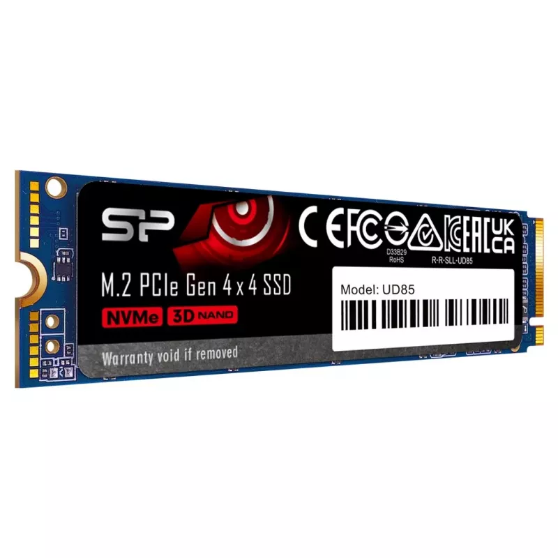SSD M.2 Silicon Power 250 GB PCIe 4.0 NVMe UD85 — 2280, leitura 3300 MB/s, escrita 1300 MB/s