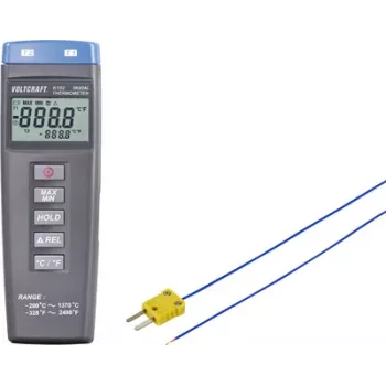 VOLTCRAFT K102 + TP 202 termómetro -200 a +1370 °C sensor Type-K