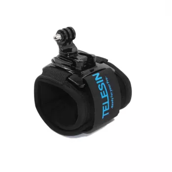 Telesin GP-WFS-220 pulseira de pulso com suporte rotativo para câmaras de ação, preta